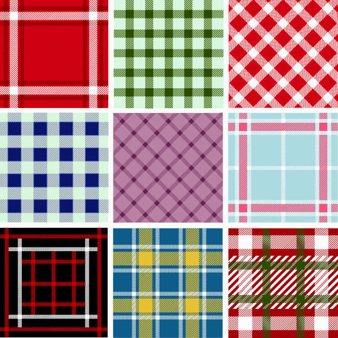 free vector Collection of Seamless Plaid Patterns
